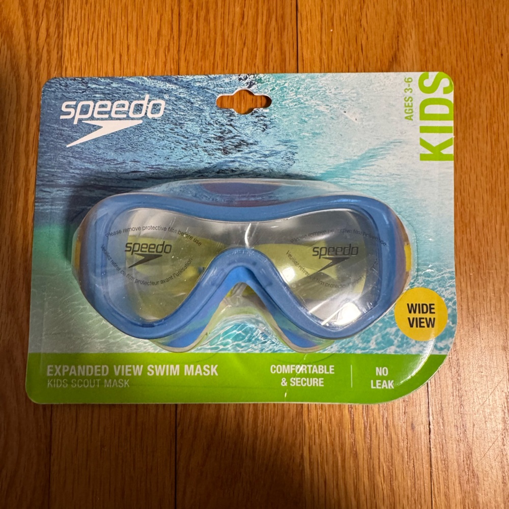 NWT-Speedo Kids Swim Goggles. Ages 3-6, Blue - Picture 3 of 4